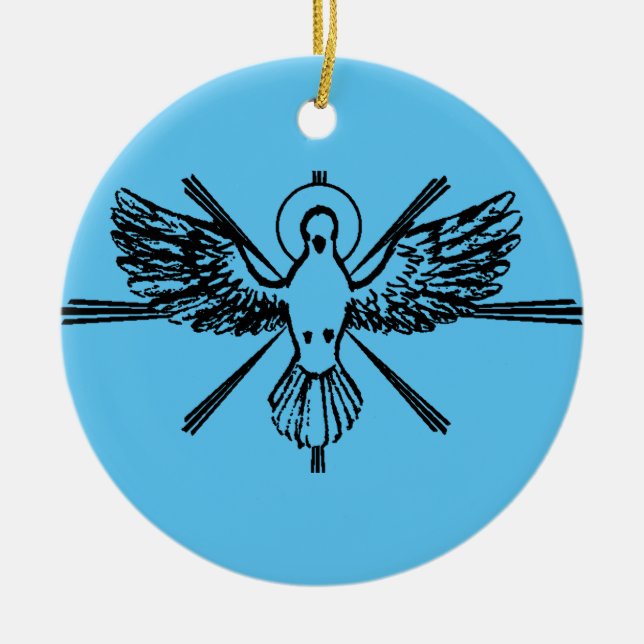 Holy Spirit in form of dove Ceramic Tree Decoration (Front)