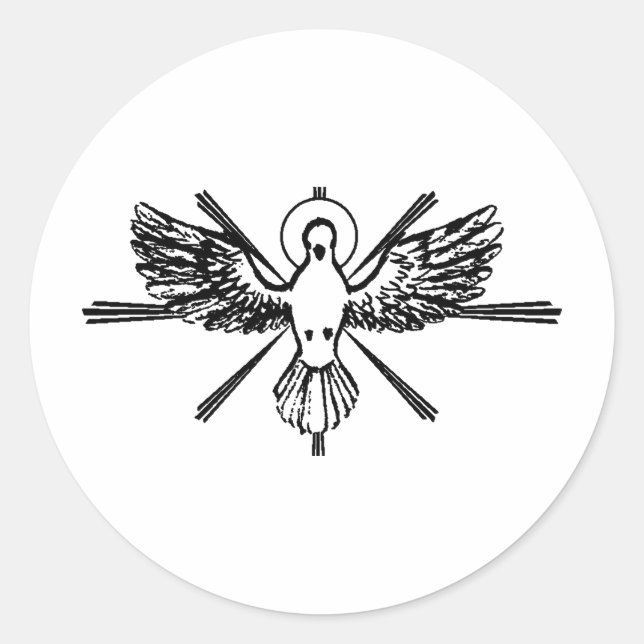 Holy Spirit in form of dove Classic Round Sticker (Front)