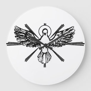 Holy Spirit in form of dove Large Clock