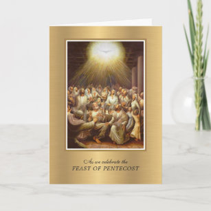 Holy Spirit Pentecost Virgin Mary Religious Card