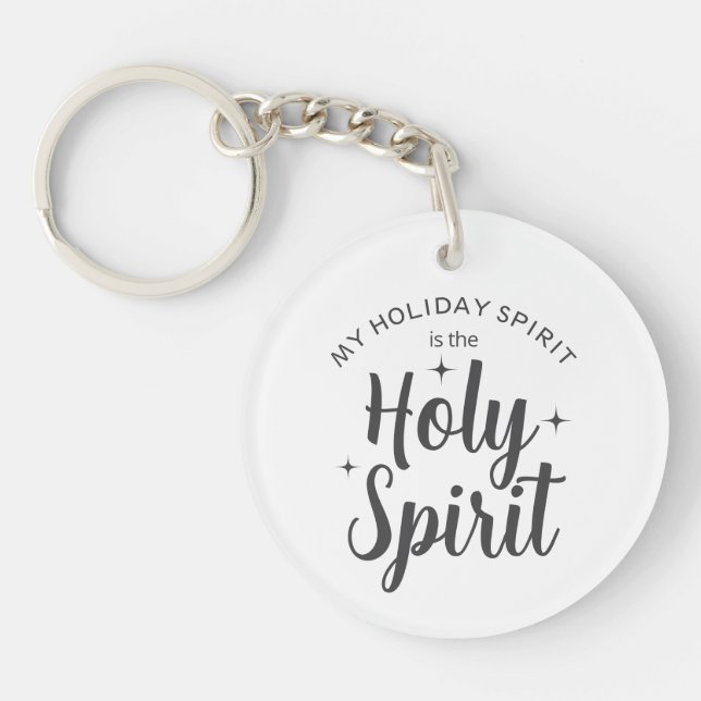 Holy Spirit Religious Christmas Holiday Key Ring (Front)