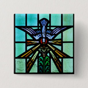 Holy Spirit Stained Glass Art 15 Cm Square Badge
