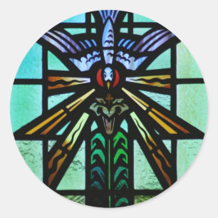 Holy Spirit Stained Glass Art Classic Round Sticker