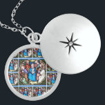 Holy Spirit Stained Glass Virgin Mary Confirmation Locket Necklace<br><div class="desc">This is a beautiful stained glass image of the Holy Spirit / Holy Ghost as represented by a dove descending upon Mary and the Apostles on Pentecost.</div>