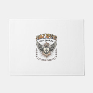 Holy Spirit Vintage Engraving Winged Heart Shirt_1 Doormat