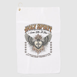 Holy Spirit Vintage Engraving Winged Heart Shirt_1 Golf Towel