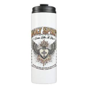 Holy Spirit Vintage Engraving Winged Heart Shirt_1 Thermal Tumbler
