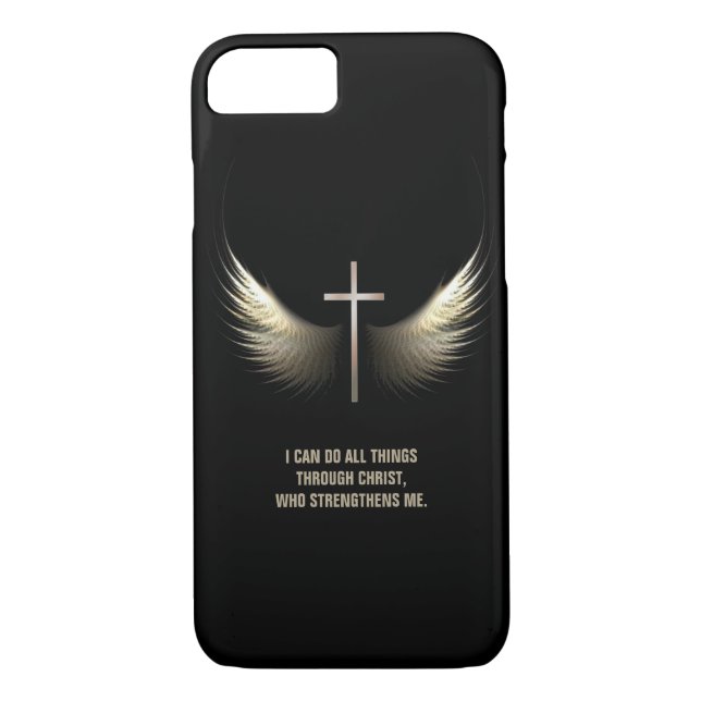 Holy Spirit Wings and Christian Cross Personalised Case-Mate iPhone Case (Back)