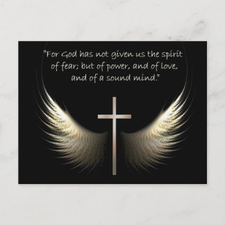 Holy Spirit Wings with Cross and Scripture Verse Postcard