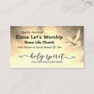 Holy Spirit Your are Welcome, Church Event Details Business Card