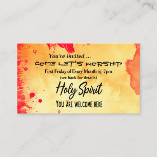 Holy Spirit Your are Welcome Here Church Flyer Business Card