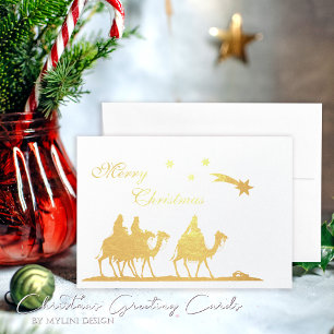 Holy Three Kings & Christmas Star Gold Foil Card