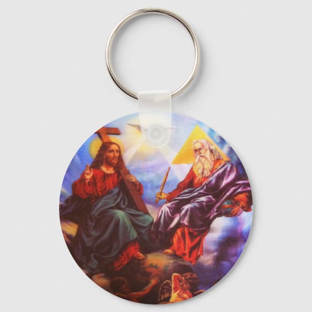 Holy Trinity Father Son Holy Spirit Keychain (Front)