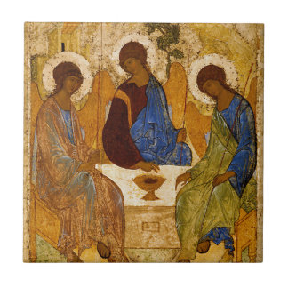Holy Trinity Icon Rublev Byzantine Catholic Gift Tile