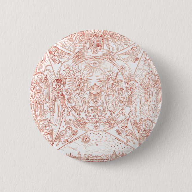 Holy Trinity in Glory 6 Cm Round Badge (Front)