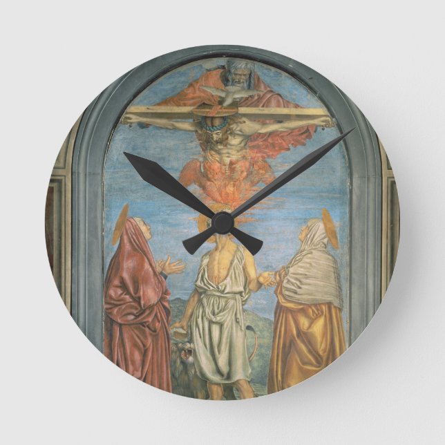 Holy Trinity with St. Jerome (fresco) Round Clock (Front)