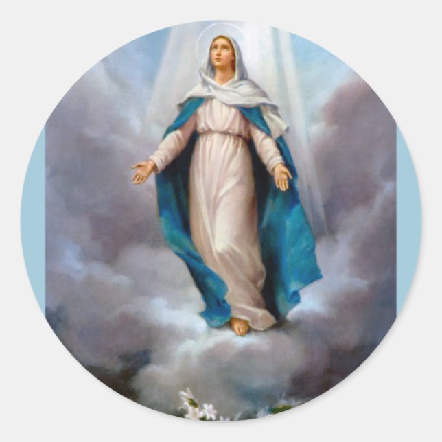 Holy virgin Mary, Jesus &  Gods Mother, saint Mary Classic Round Sticker (Front)