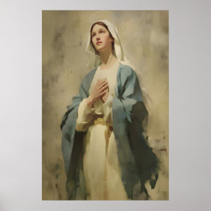 Holy Virgin Mary Print Catholic Christian Art