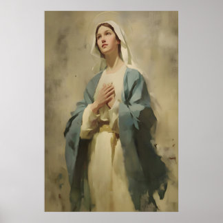 Holy Virgin Mary Print Catholic Christian Art
