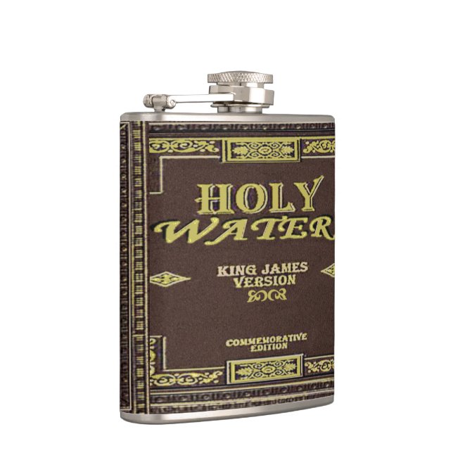 Holy Water Bible Funny Hip Flask (Right)