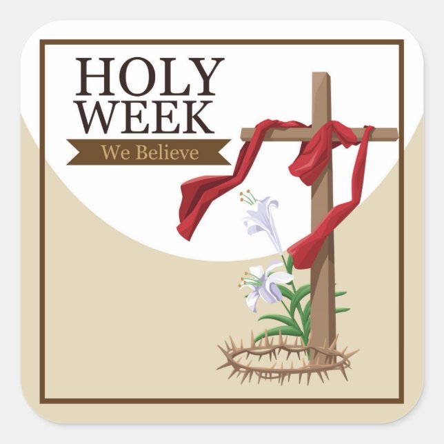 Holy Week  Square Sticker (Front)