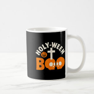 Holy-ween Boo Christian Halloween Cross And Skull Coffee Mug
