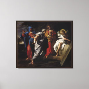 Holy Women at Christ's Tomb by Annibale Carracci Canvas Print