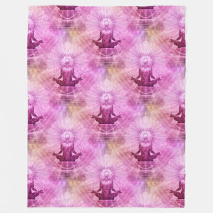 Holy Yoga Lotus Meditation - Seamless Pattern 1 Fleece Blanket