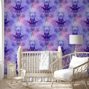 Holy Yoga Lotus Meditation - Seamless Pattern 2 Wallpaper