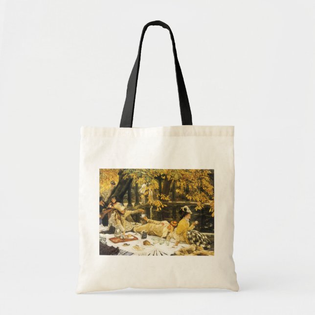Holyday, the Picnic by James Tissot, Victorian Art Tote Bag (Front)
