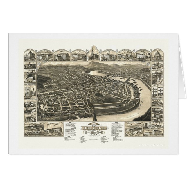 Holyoke, MA Panoramic Map - 1881 (Front Horizontal)