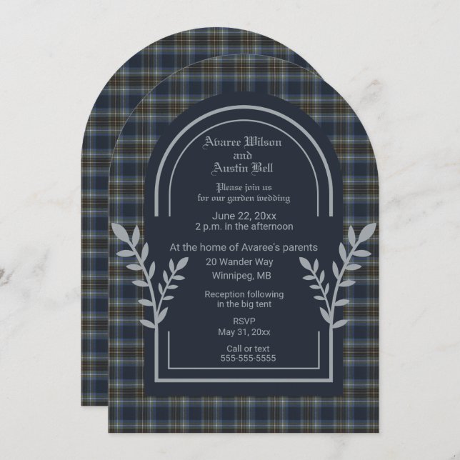 Holyrood Original Tartan Wedding Invitation (Front/Back)