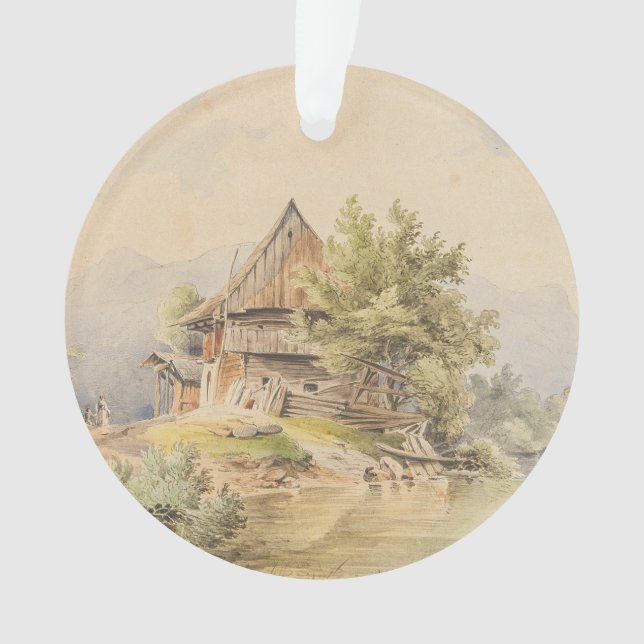 Holzhütte am See – Carl Lafite Ornament (Front)