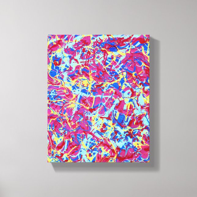 Homage à Pollock 1, vivid paint drip art canvas Print (Front)
