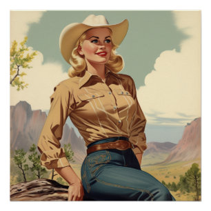 Homage to Cowgirl Spirit: Wild West Whispers Poster