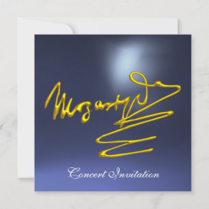 HOMAGE TO MOZART, GOLD BLUE CONCERT INVITATION