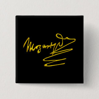HOMAGE TO MOZART Gold Signature Of Composer Black 15 Cm Square Badge