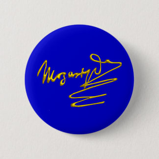HOMAGE TO MOZART Gold Signature Of Composer Blue 6 Cm Round Badge