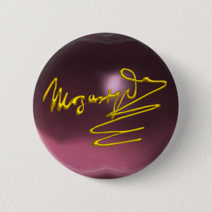 HOMAGE TO MOZART, pink amethyst 6 Cm Round Badge