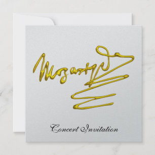 HOMAGE TO MOZART, SILVER METALLIC CONCERT INVITATION