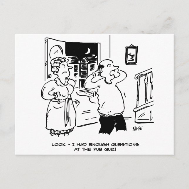 Home After the Pub Quiz Postcard (Front)