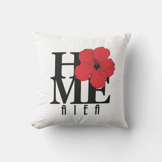 HOME Aiea Red Hibiscus  Cushion (Front)