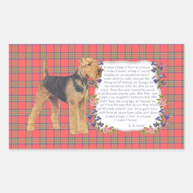 Home Airedale - Welsh - Lakeland Rectangular Sticker (Front)