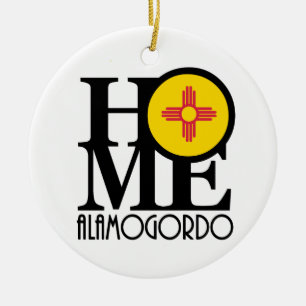HOME Alamogordo New Mexico Ceramic Tree Decoration