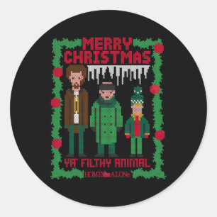 Home Alone Merry Christmas Ya Wet Ndits Ugly Sweat Classic Round Sticker