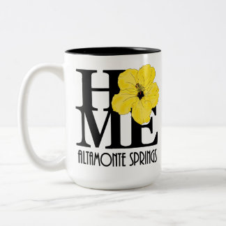 HOME Altamonte Springs Yellow Hibiscus 15oz Two-Tone Coffee Mug