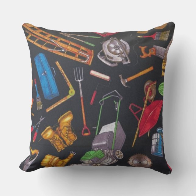 Home and Garden Tools Throw Pillow (Front)