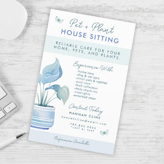 Home and Pet Sitting Cute Potted Plant Flyer