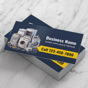Home Appliance Repair Service Modern Navy Blue Business Card