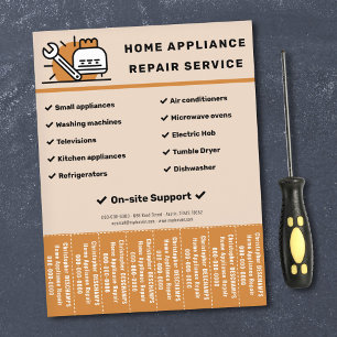 Home Appliances Repairs Tear Off Strips Flyer